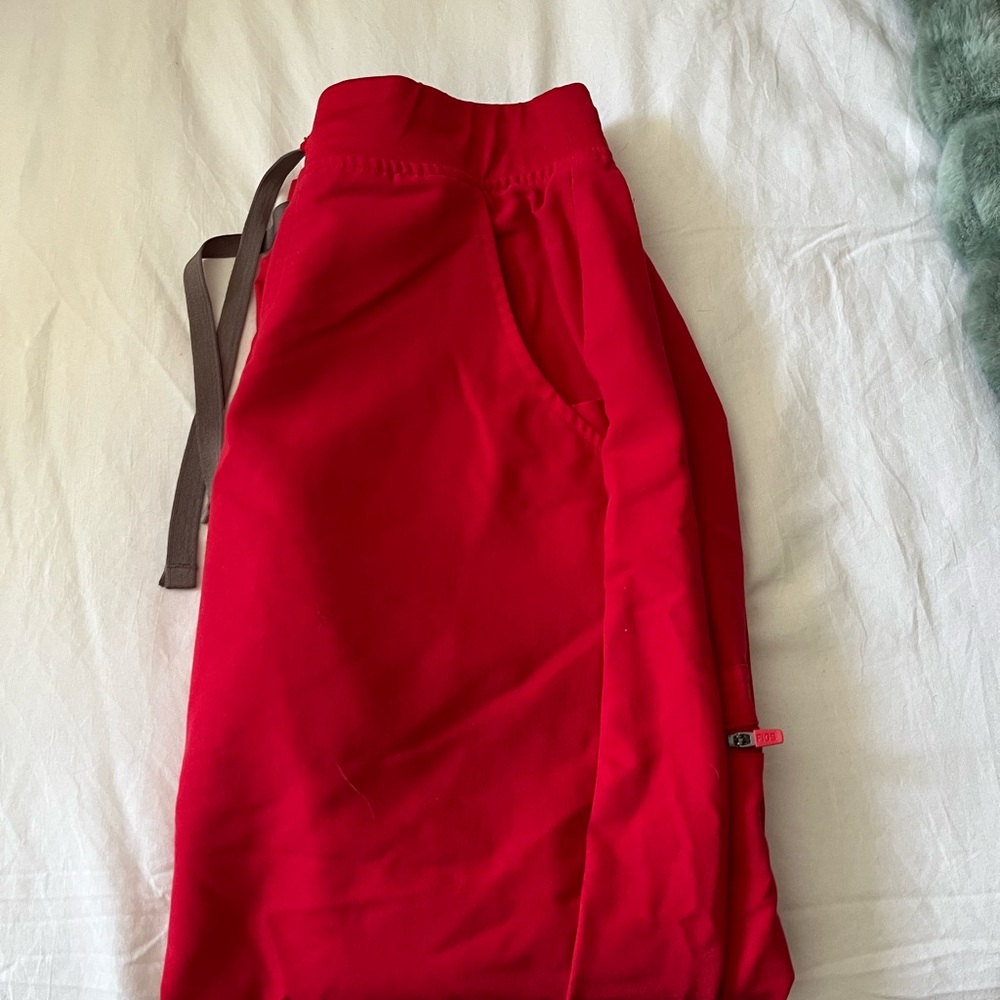 Figs Zamora women’s Jogger scrub Pants in winning red